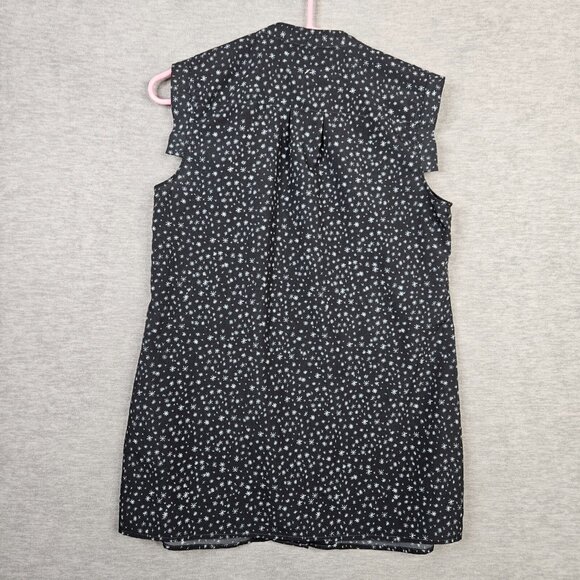 Cabi Women's Black White Astral Star Printed Blouse V-neck Size M - Picture 3 of 8